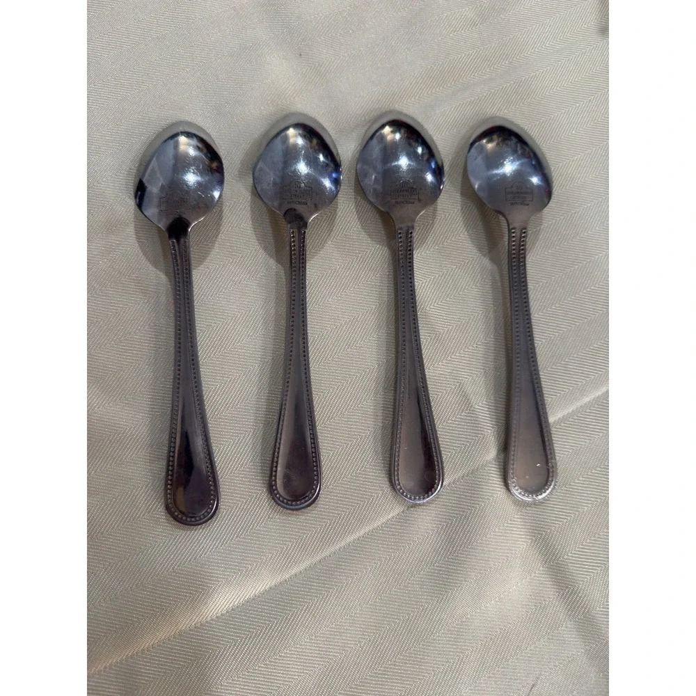 10 Strawberry Street Flatware Table Spoon Beaded Edge-Stainless Steel (Set of 4)
